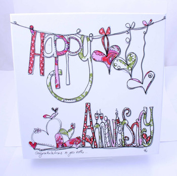 Tracey Russell Personalisable Plate & Pen -Happy Anniversary