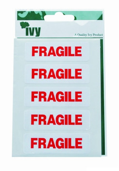 Pack of 35 Fragile 19x63mm Printed Lables