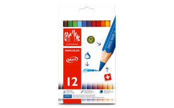 Caran d'Ache Fancolor 12 Water Soluble Maxi Colour Pencils