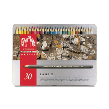 Caran d'Ache 30 Pablo Assorted Colour Pencils in Metal Tin