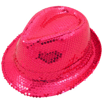 Hot Pink Sequin Gangster Hat