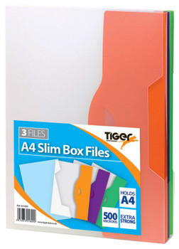 A4 Pack of 3 Slim Box Files 10mm