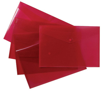 Pack of 25 Red A4+ Foolscap Stud Document Wallets