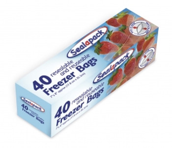 40 Resealable Freezer Bags (178x203mm)