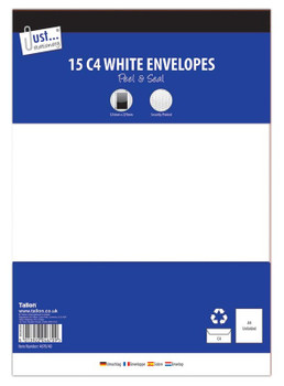 15 C4 White Peel & Seal Envelopes