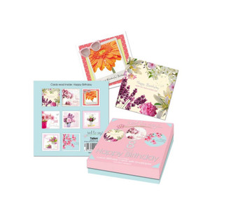 8 Mixed Floral Birthday Cards