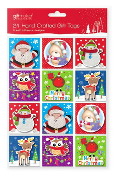 Pack of 24 Hand Crafted Christmas Gift Tags