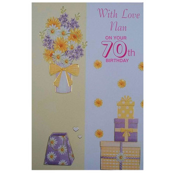 Happy 70th Birthday for Nan Greeting Card