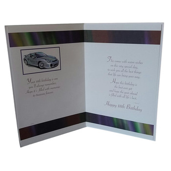 On Your 18th Car Design Celebrate Birthday Card