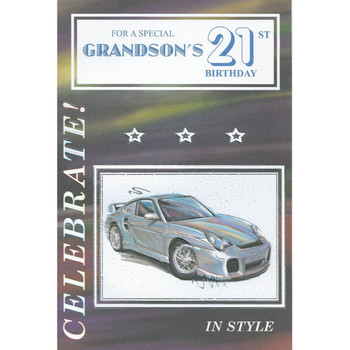Happy 21st Birthday for a Special Grandson Greeting Card