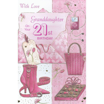 Happy 21st Birthday for Granddaughter Greeting Card