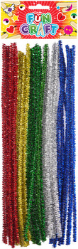 Pack of 12 Craft Kit Chenille Wires Glitter 30cm
