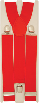 X Shape Trouser Braces Red with Strong Metal Clips