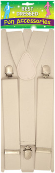 X Shape Trouser Braces White with Strong Metal Clips