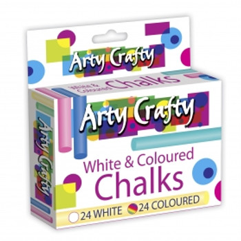 White & Coloured Chalk (48 Pack)