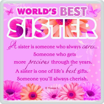 World's Best Sister Sentimental Fridge Magnet