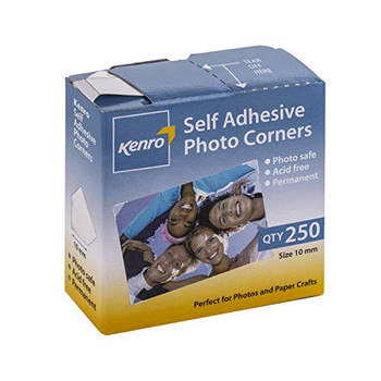 Pack of 250 Kenro Single-sided Adhesive Photo Corners