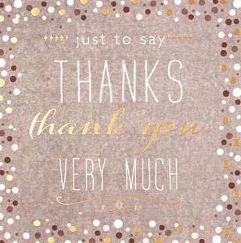 Pack of 6 Thank you Cards with Envelopes - Brown & Gold with Dots