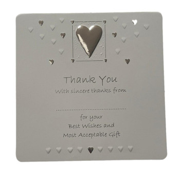 Pack of 10 Luxury Wedding Thank You Cards - White & Silver