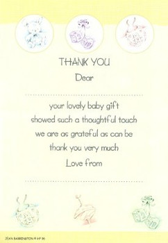 Pack of 20 Thank you for the Baby Gift sheets & envelopes