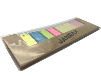 Janrax Sticky Notes Set with Rule - Desk Office School Stationery Page Markers