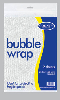 County Bubble Wrap Sheets (Large 2s)[25cm x 38cm]