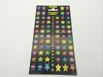 Pack of 5 Glitter Finished Funny Stars Sticker Sheets