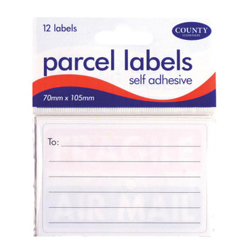 Pack of 12 Self Adhesive Parcel Labels - 70 x 105mm Pack of 12 Self Adhesive Parcel Labels - 70 x 105mm