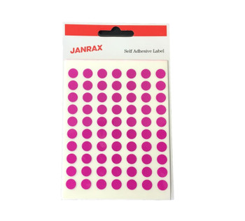 Pack of 560 Pink 8mm Round Labels - Stickers
