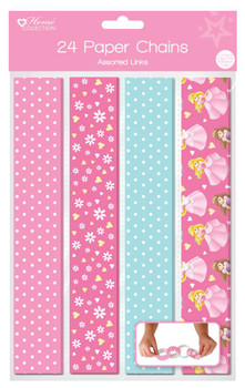 Pack of 24 Princess Design Paper Chains - Assorted Links