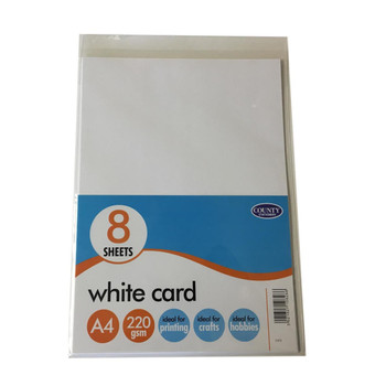 8 A4 White Card Pack 220gsm