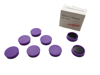 Pack of 12 Purple 24mm Magnets