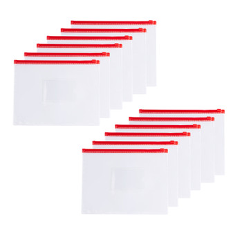 Pack of 12 A5 Red Zip Zippy Bags