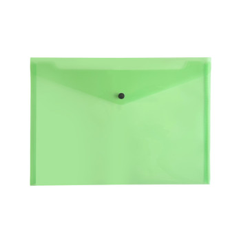 Pack of 12 A4 Green Plastic Document Wallets by Janrax