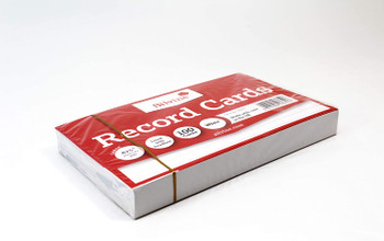 Pack of 100 White Record Cards 8x5" (203 x 127mm)