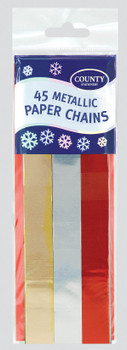 Pack of 45 Christmas Metallic Paper Chains Decoration Pack of 45 Christmas Metallic Paper Chains Decoration