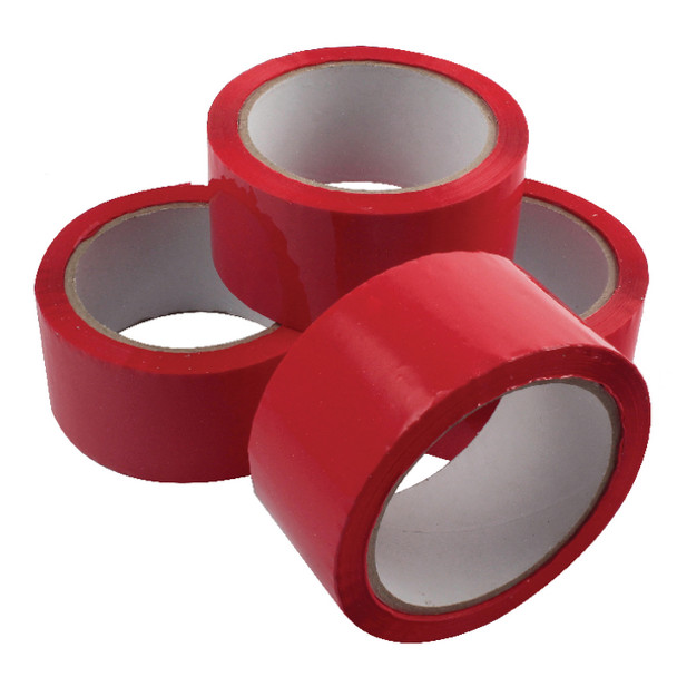 Pack of 6 Red Polypropylene Tape 50mm x 66m