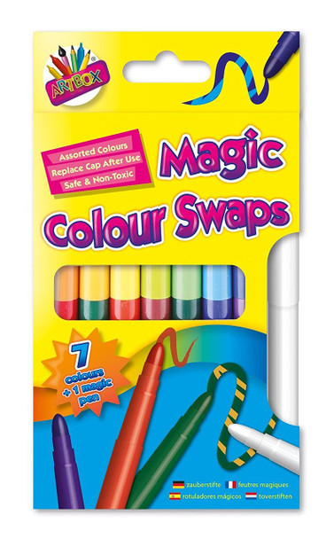 Pack of 8 Magic Colour Swap Fibre pens