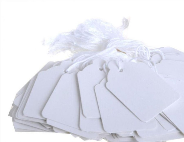 Pack Of 1000 Premium Quality 57 X 38mm White Strung Tags