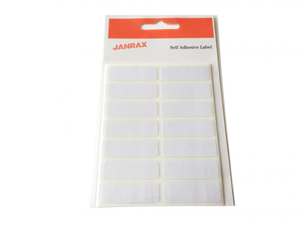 Pack of 98 White 12x38mm Rectangular Labels - Adhesive Stickers