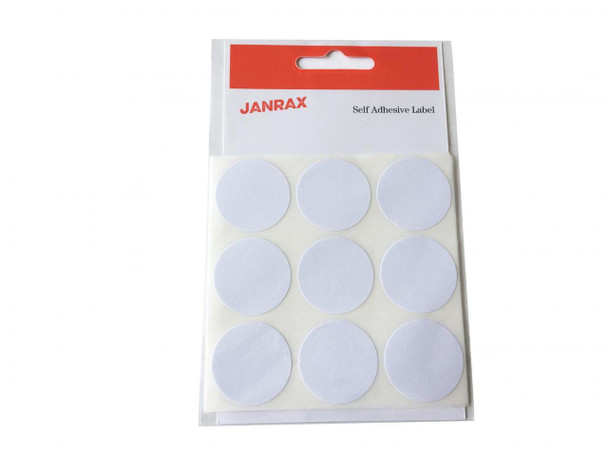 Pack of 72 White 29mm Round Labels - Stickers