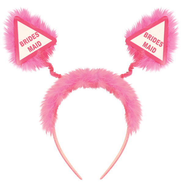 Head Bopper Pink With Fur Bridesmaid