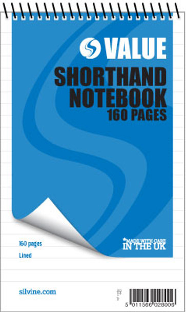 160 pages 5x8" Value Shorthand Spiral Notepad