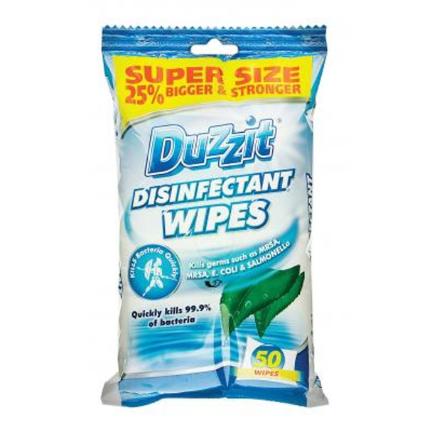 Pack of 50 Disinfectant Wipes by Duzzit