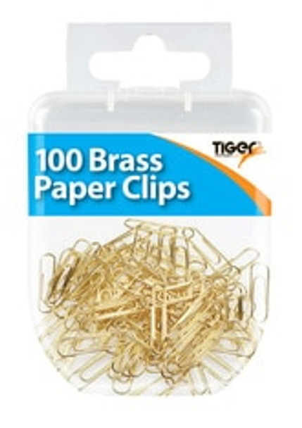 Pack of 100 Brass 33mm Paper Clips
