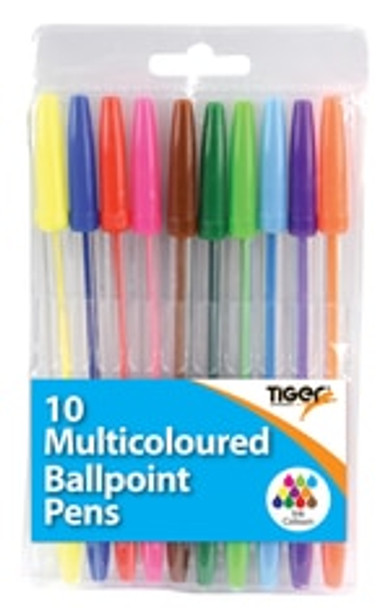 Pack of 10 Multicoloured Ball Pens