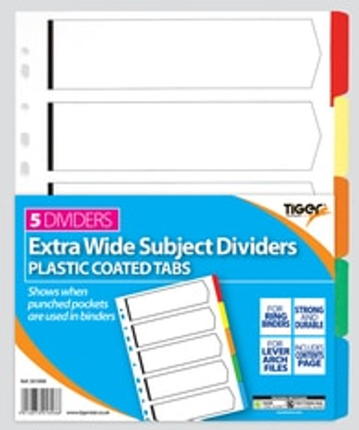 A4 5 Part Extra Wide Card Tab Divider