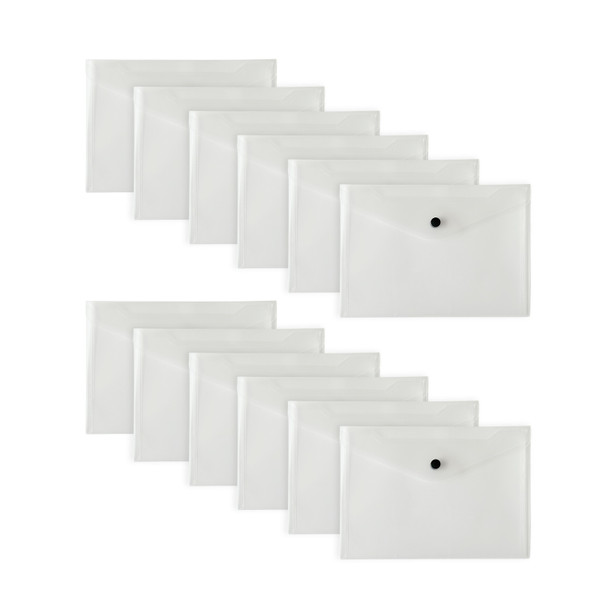 Pack of 12 Janrax A5 Clear Document Wallets by Janrax