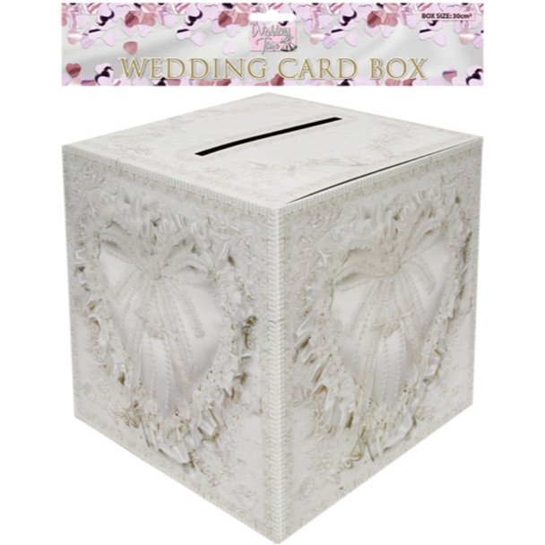 WEDDING CARD BOX W/DESIGN 30CM X 30CM WHITE