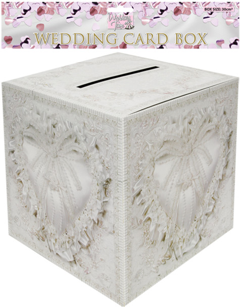 WEDDING CARD BOX W/DESIGN 30CM X 30CM WHITE